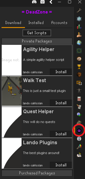 Community Packages Ingame